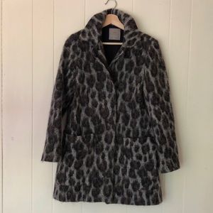 Zara animal print pea-coat